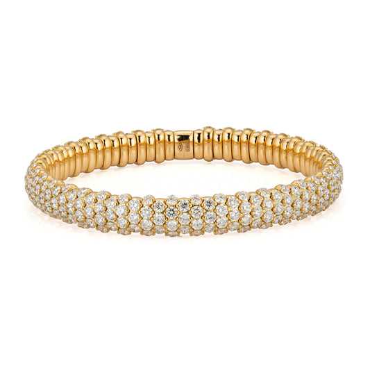 18k Yellow Gold Diamond Stretch Bracelet