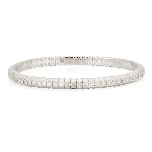 18k White Gold Diamond Stretch Bracelet