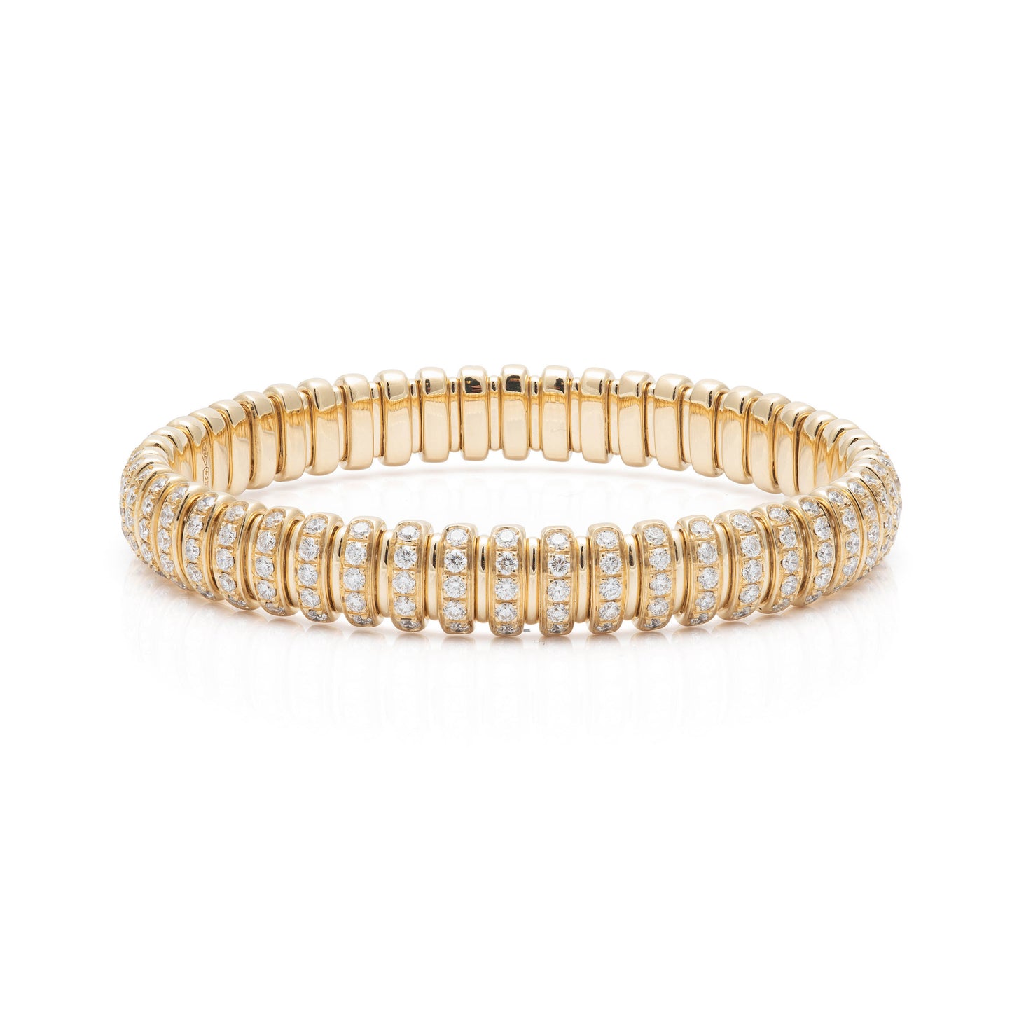 18k Yellow Gold Diamond Stretch Bracelet