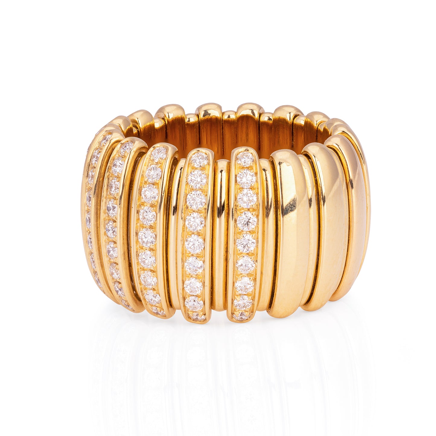 18k Yellow Gold Diamond Stretch Ring