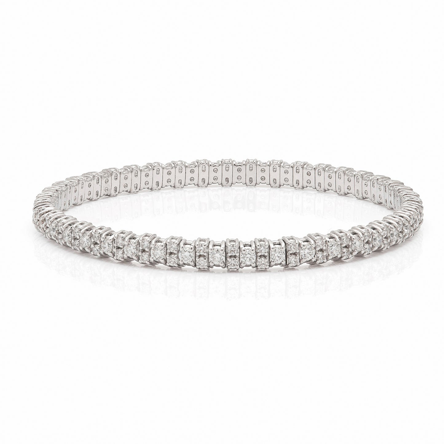 18k White Gold Diamond Stretch Bracelet