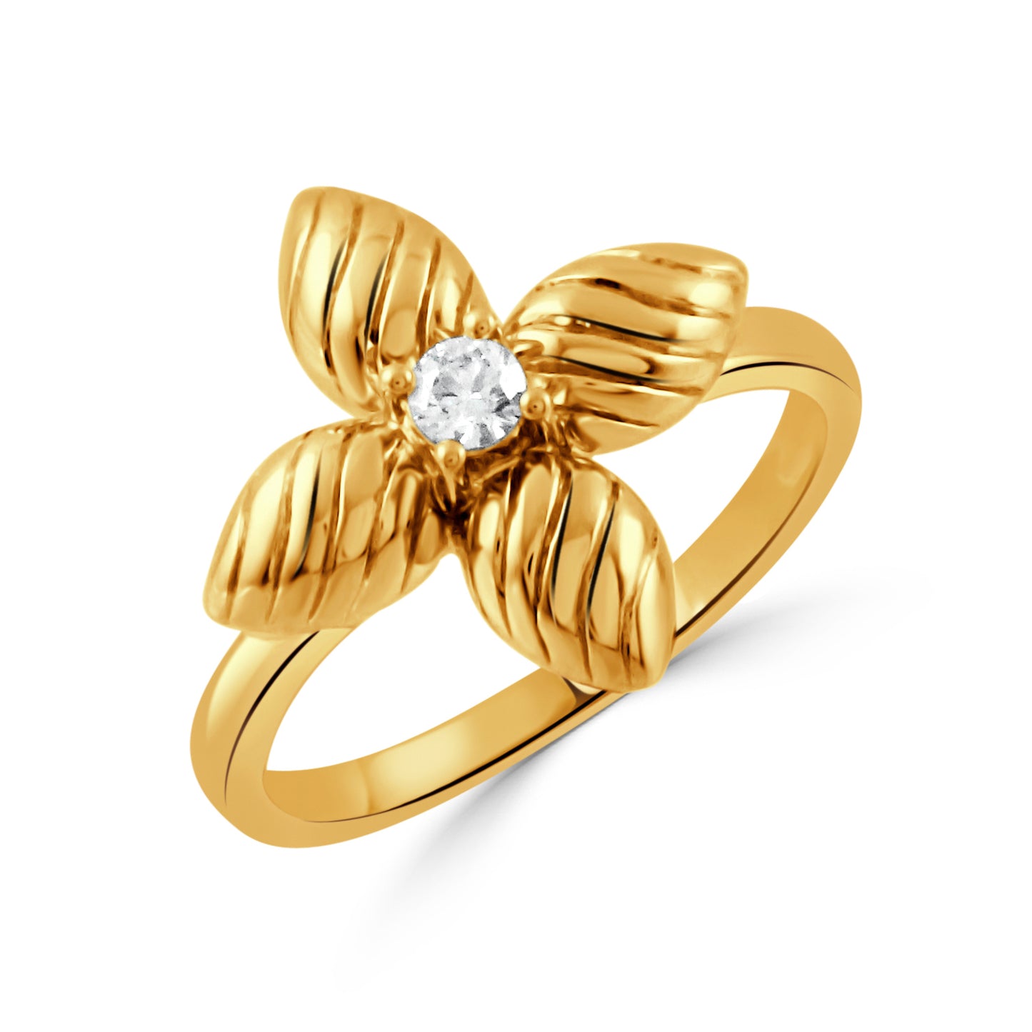 18k Yellow Gold Clover Ring