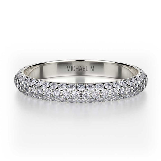 18k White Gold Pave Diamond Wedding Band