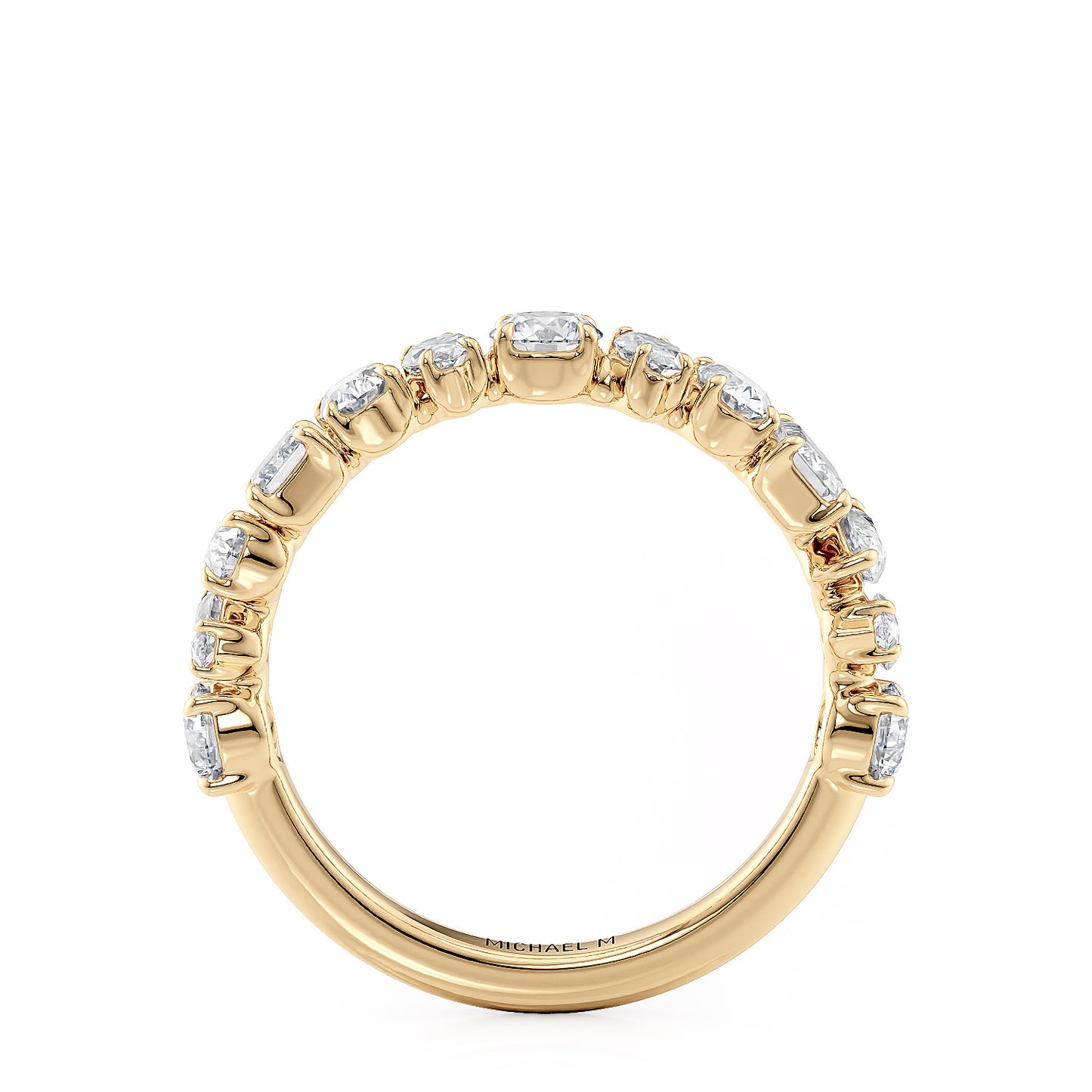 18k Yellow Gold Multi Shaped Wedding Band