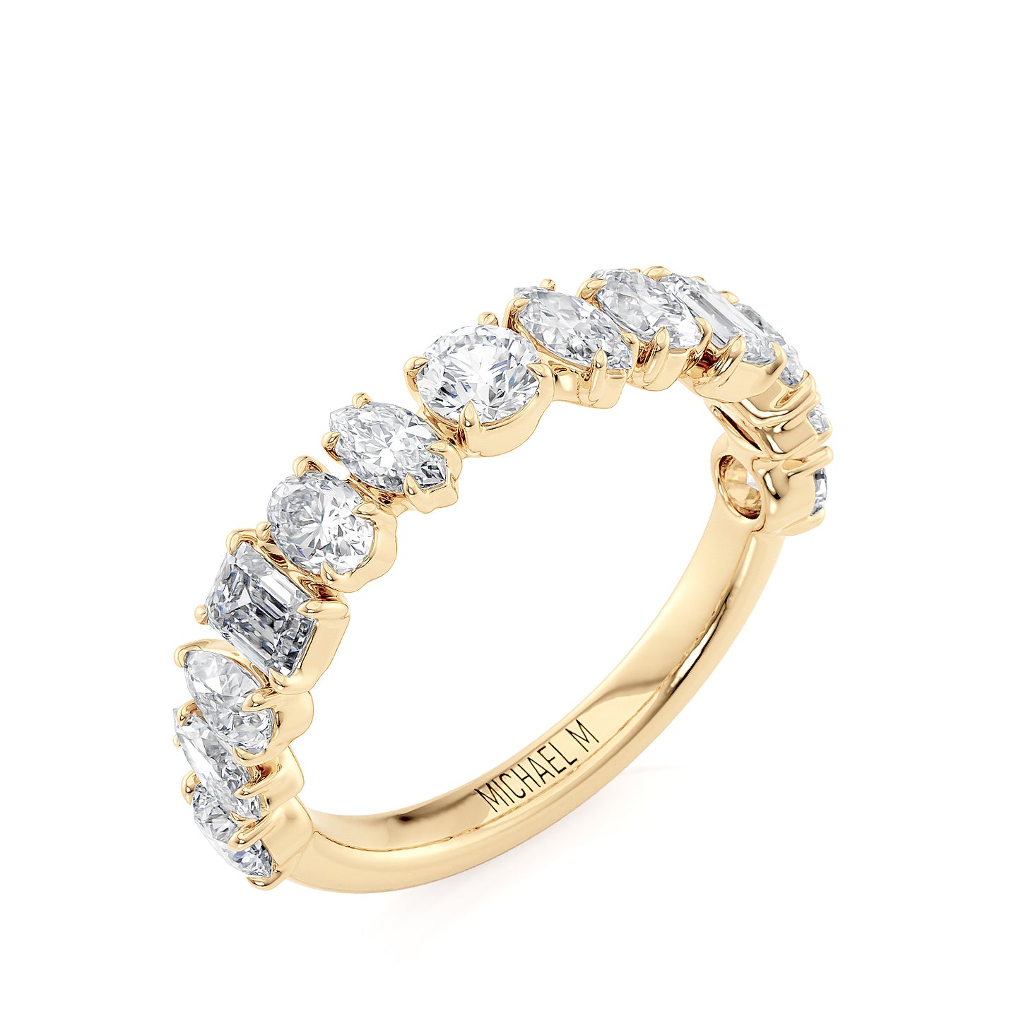 18k Yellow Gold Multi Shaped Wedding Band