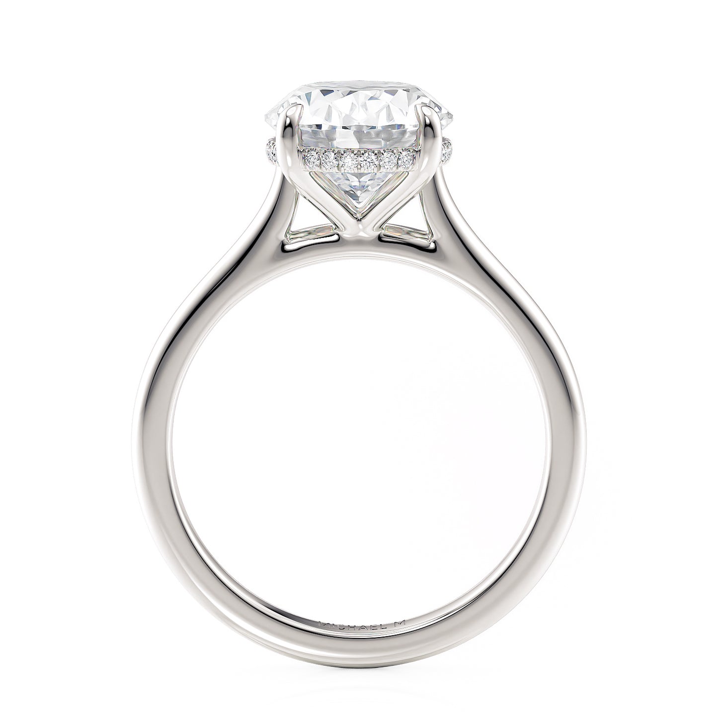 18k White Gold Cathedral Engagement Ring