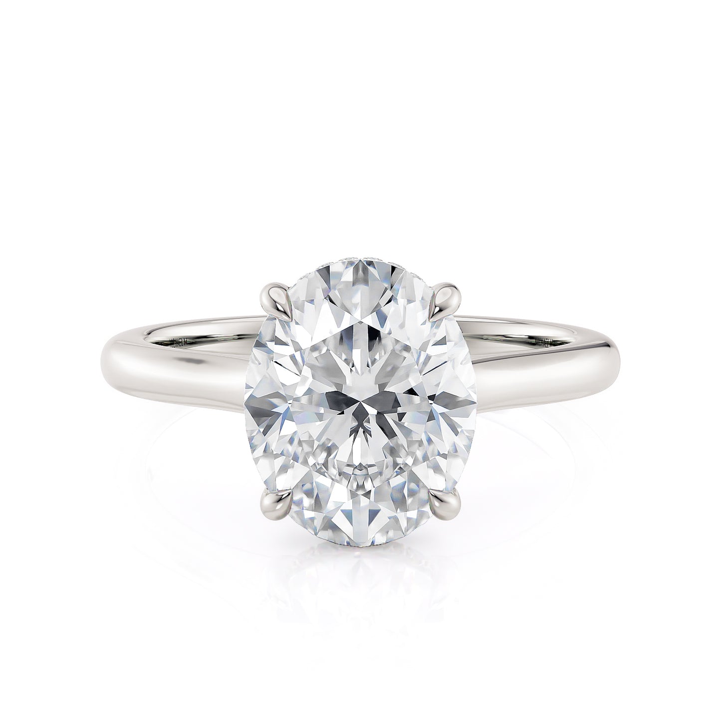 18k White Gold Cathedral Engagement Ring