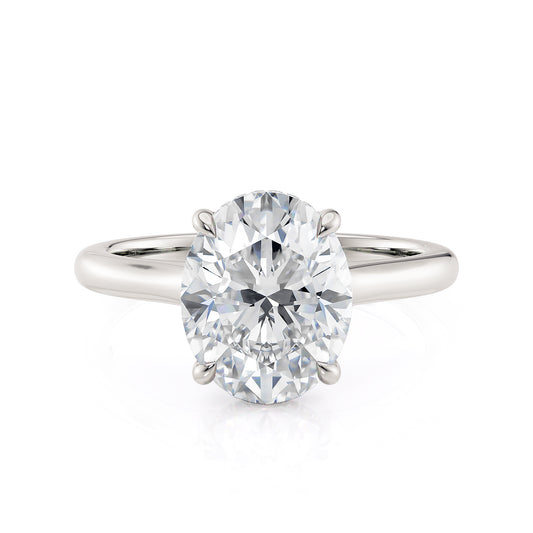 18k White Gold Cathedral Engagement Ring