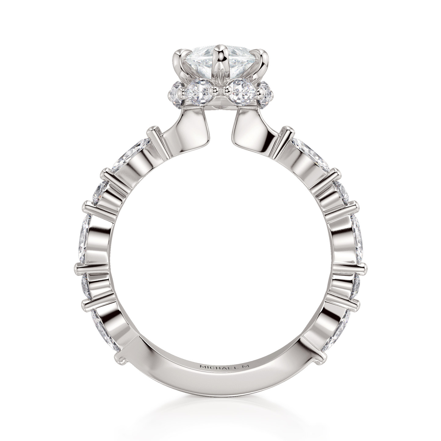 18k White Gold Engagement Ring with Halo