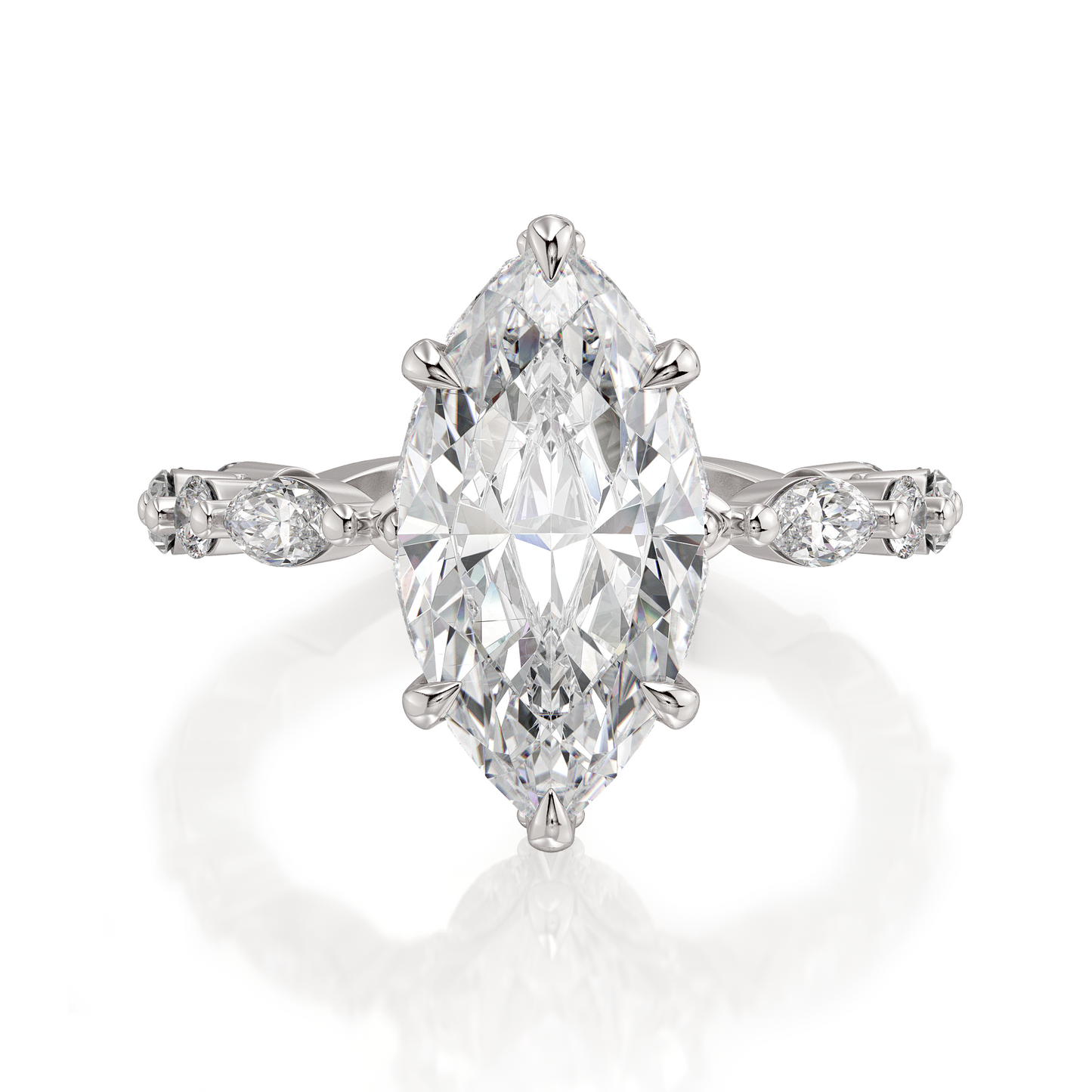 18k White Gold Engagement Ring with Halo