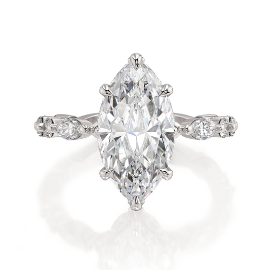 18k White Gold Engagement Ring with Halo