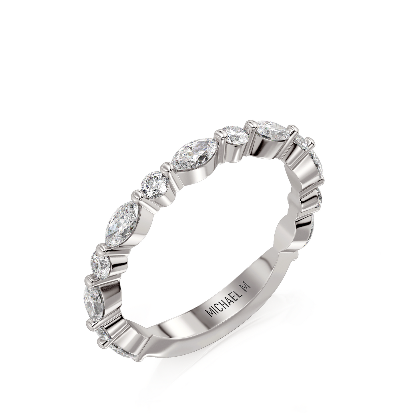 18k White Gold Diamond Wedding Band