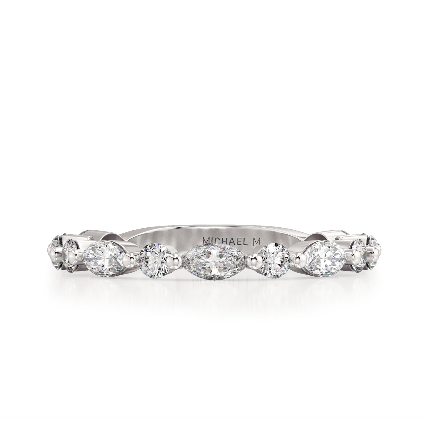18k White Gold Diamond Wedding Band