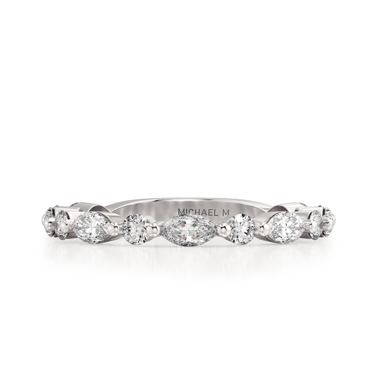 18k White Gold Diamond Wedding Band