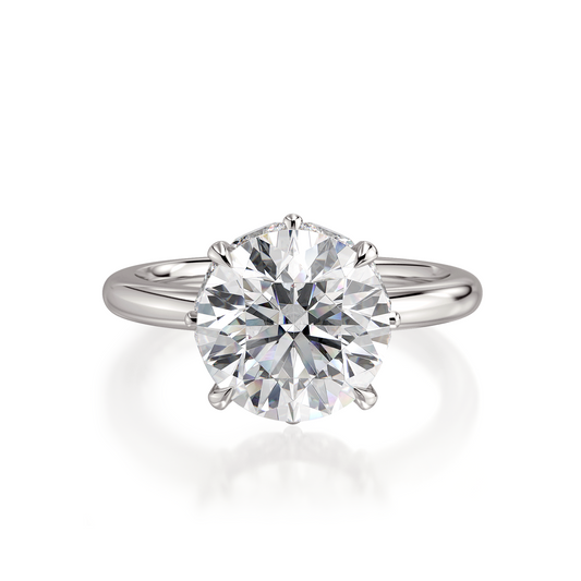 18k White Gold Engagement Ring with Hidden Halo