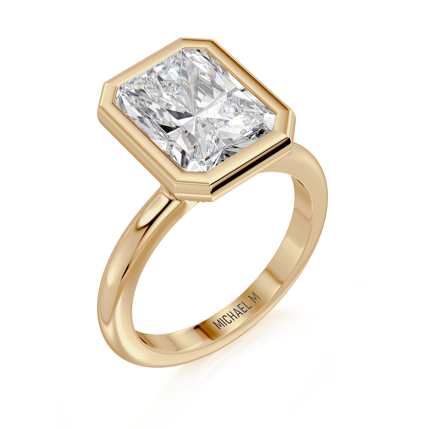 Radiant Bezel Set Engagement ring