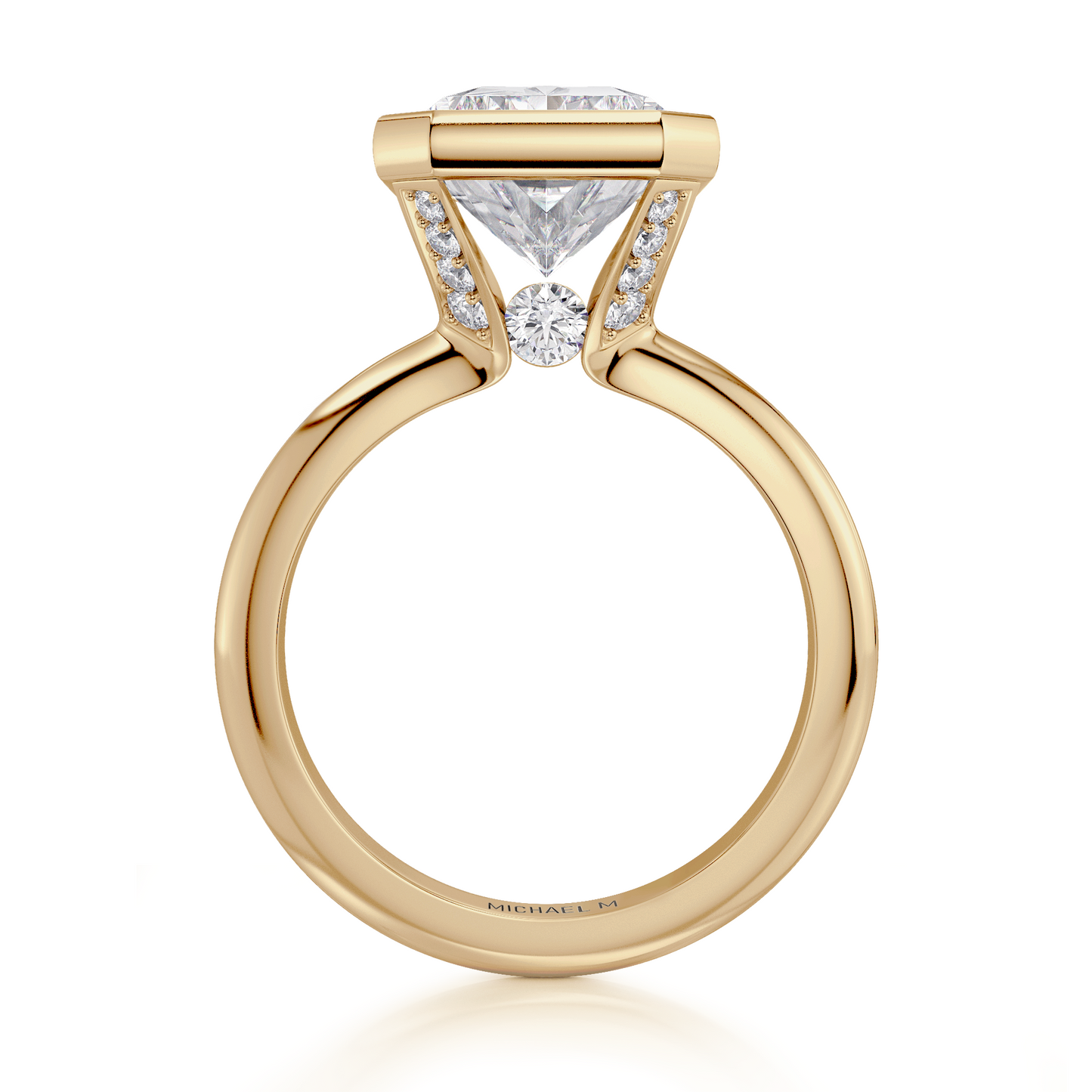 Radiant Bezel Set Engagement ring