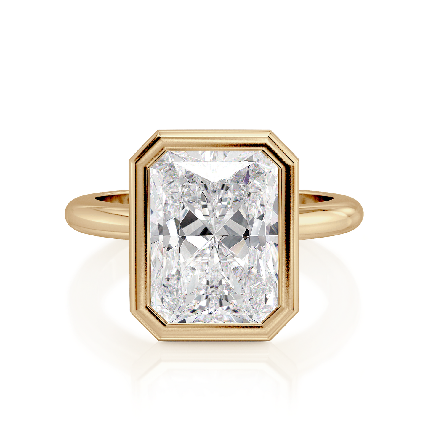 Radiant Bezel Set Engagement ring