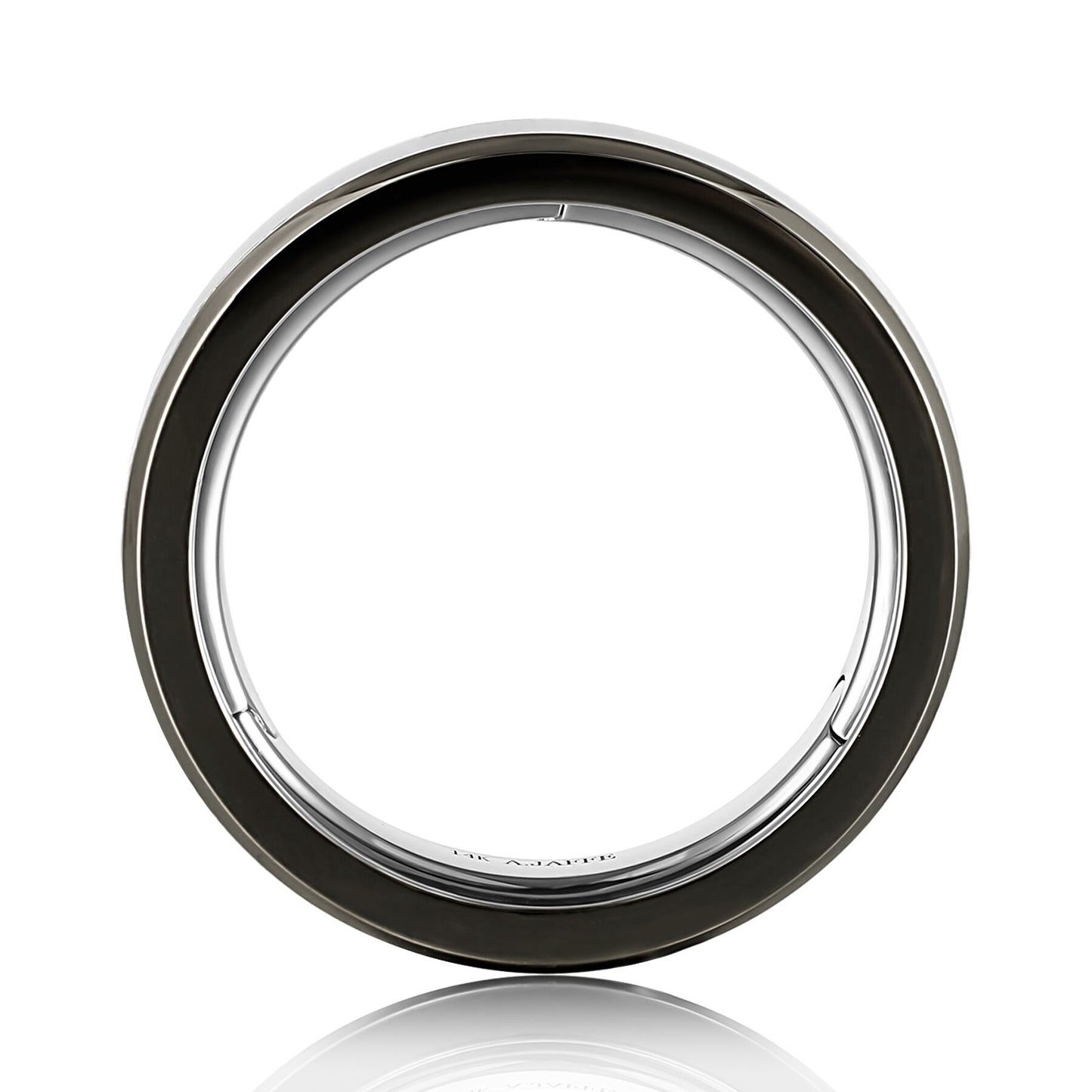 Gent's White Gold and Black Ceramic 6mm Wedding Band