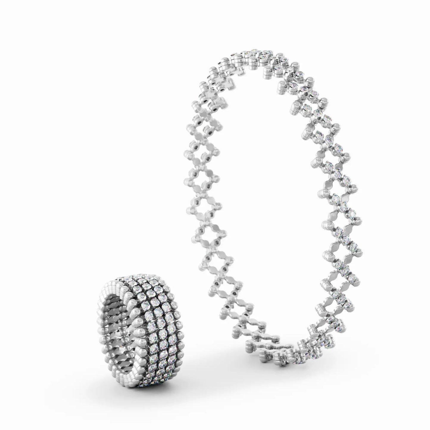 18k White Gold Ring to Bracelet