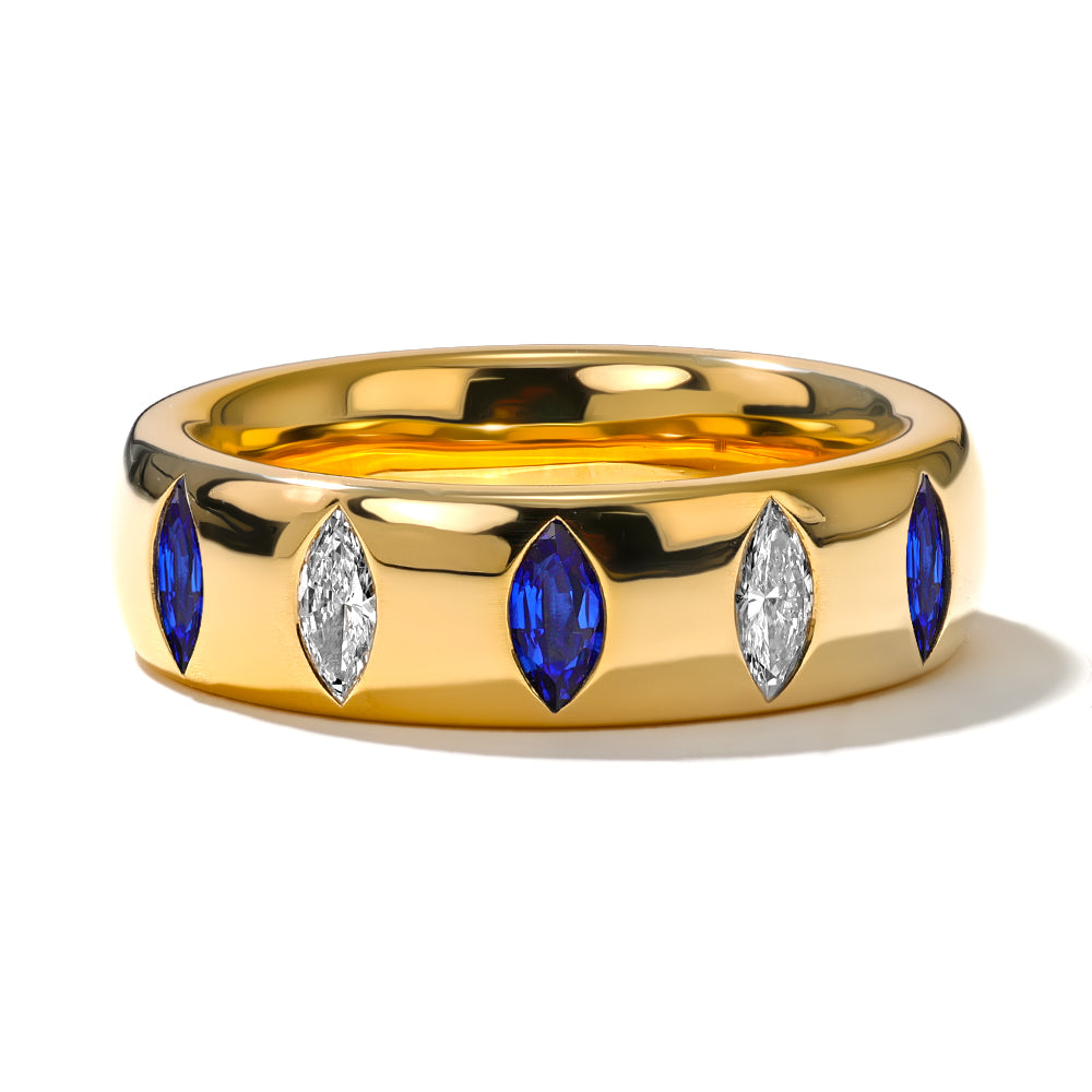 Diamond and Sapphire Guardian Ring