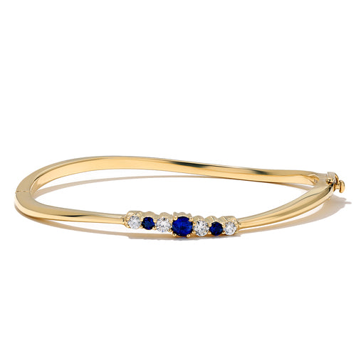 Diamond and Sapphire Wave Bracelet