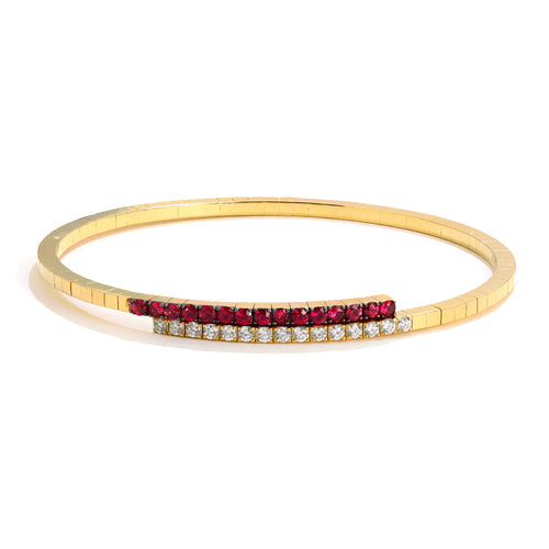 Diamond and Ruby Bypass Bracelet