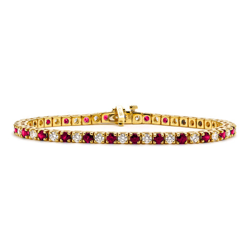 Diamond and Ruby Tennis Bracelet