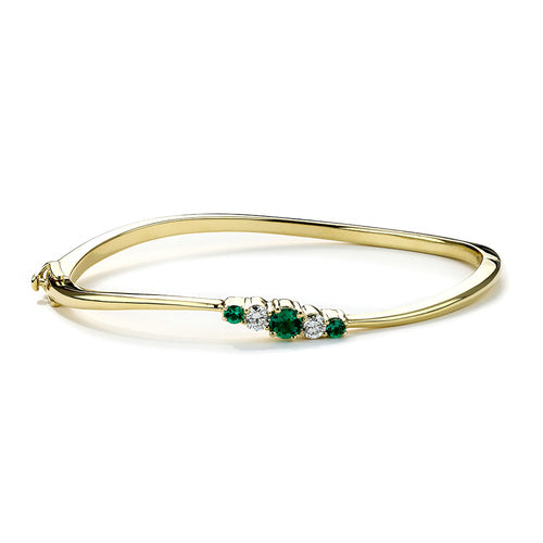 Diamond and Emerald Wave Bracelet