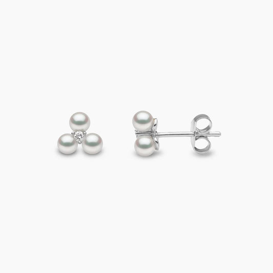 18k White Gold Pearl Studs