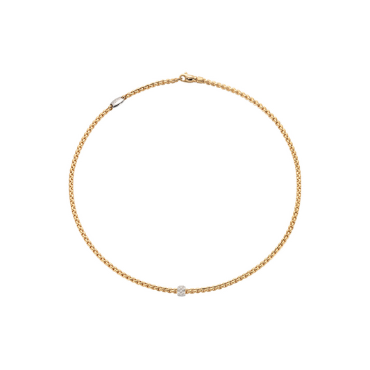 18k Yellow Gold Diamond Necklace