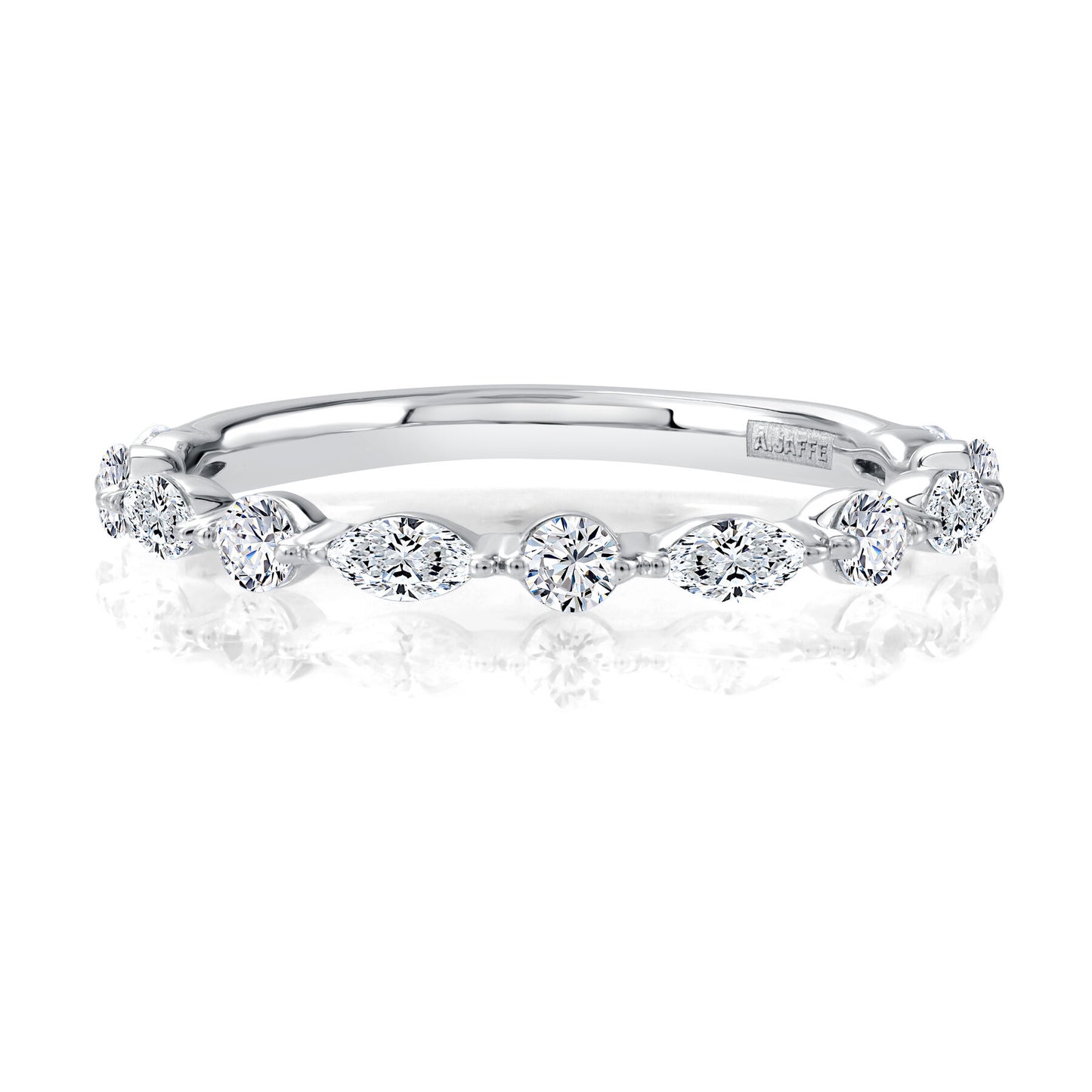 Marquise and Round Diamond Wedding Band
