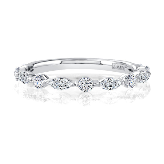 Marquise and Round Diamond Wedding Band