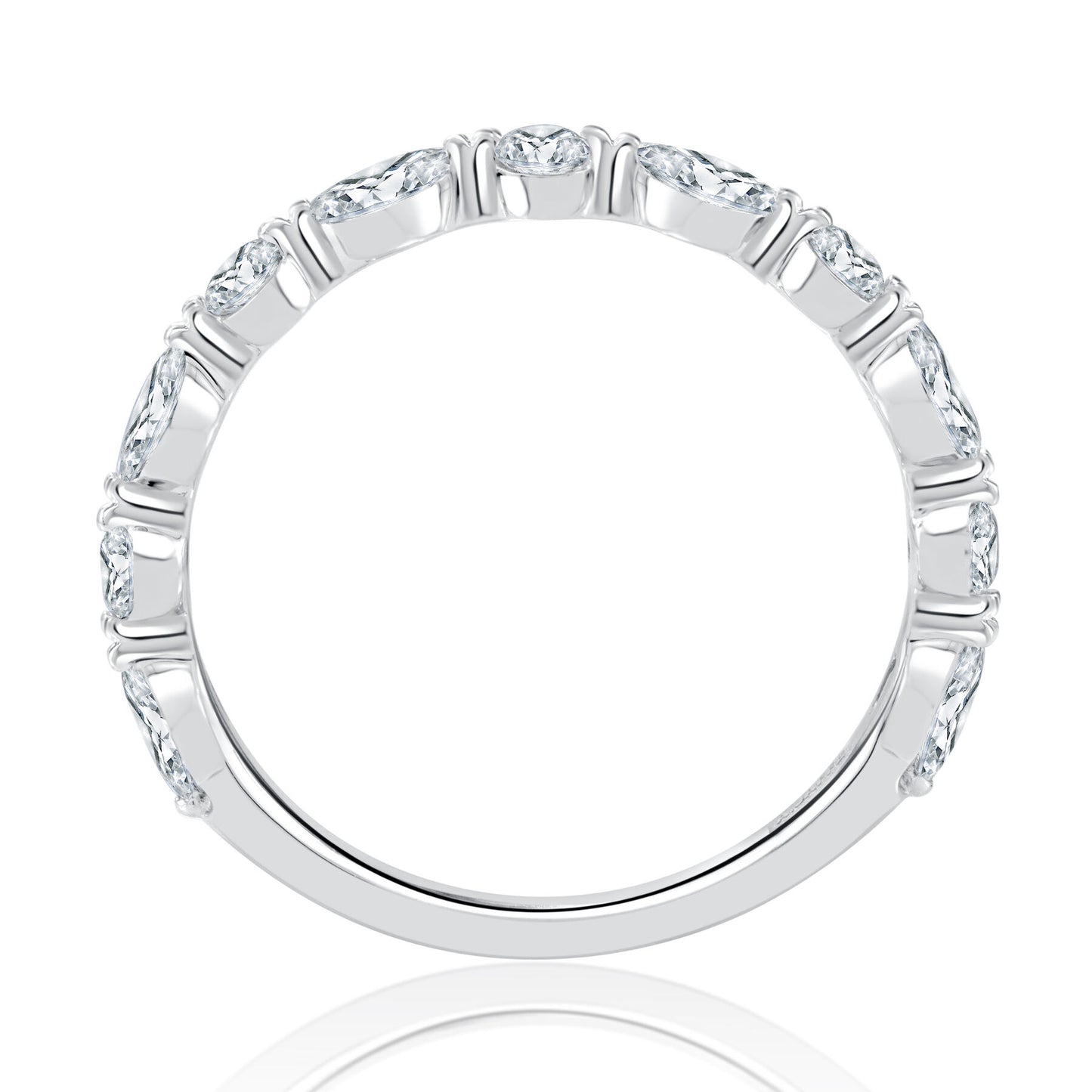 Marquise and Round Diamond Wedding Band