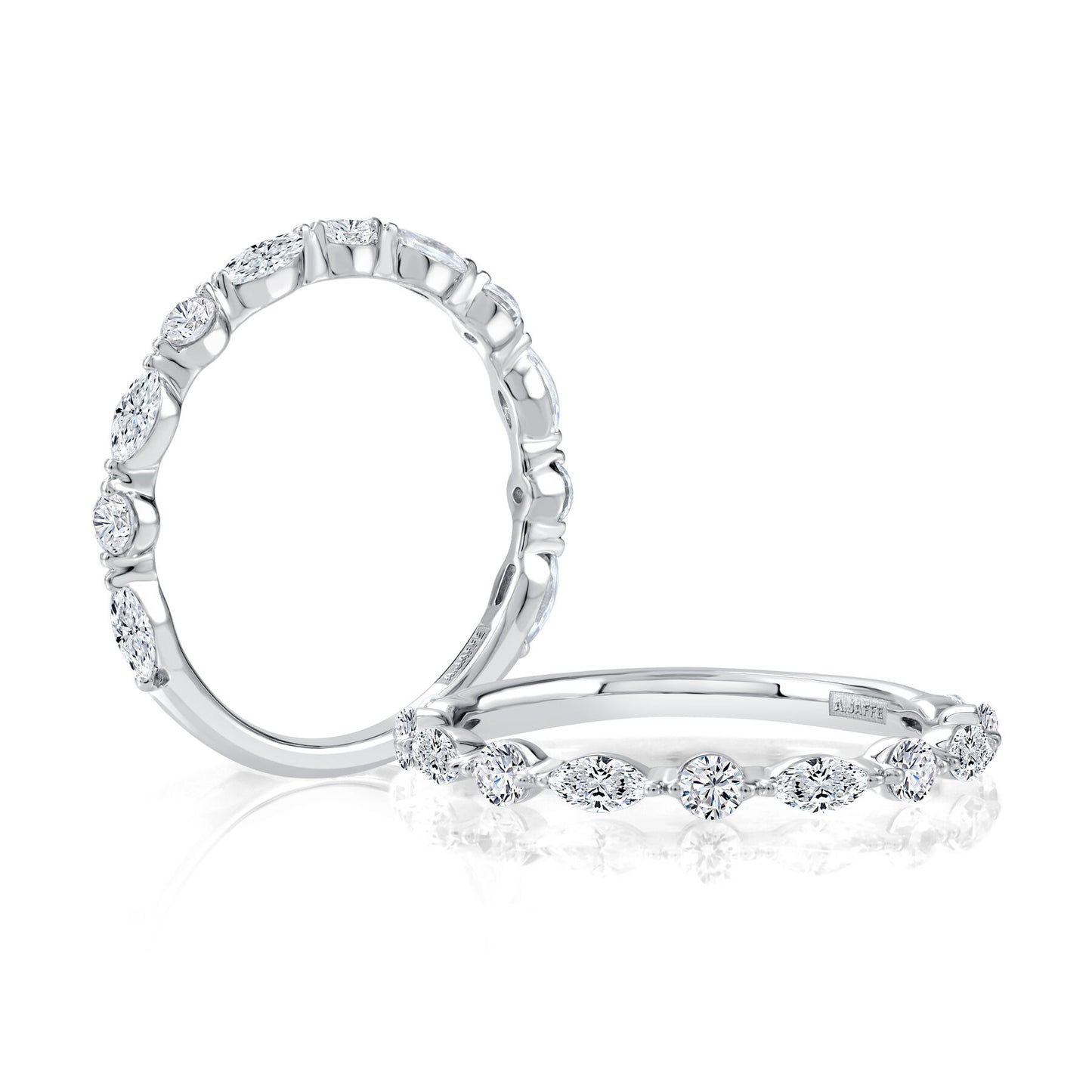 Marquise and Round Diamond Wedding Band
