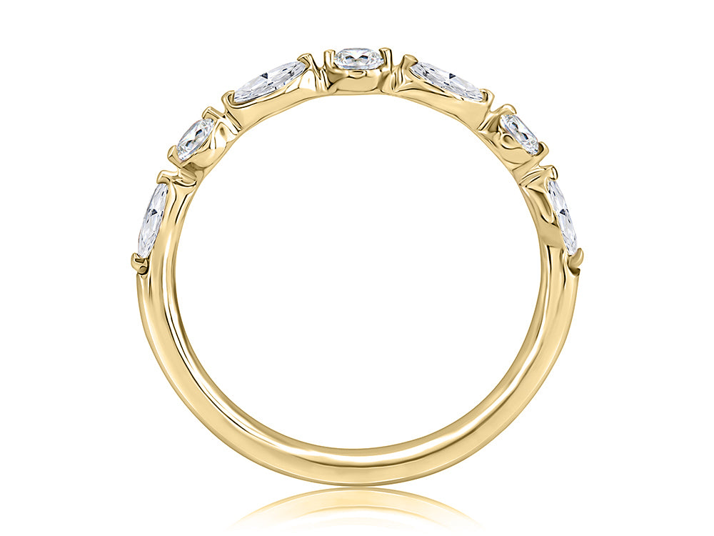 Marquise and Round Diamond Wedding Band