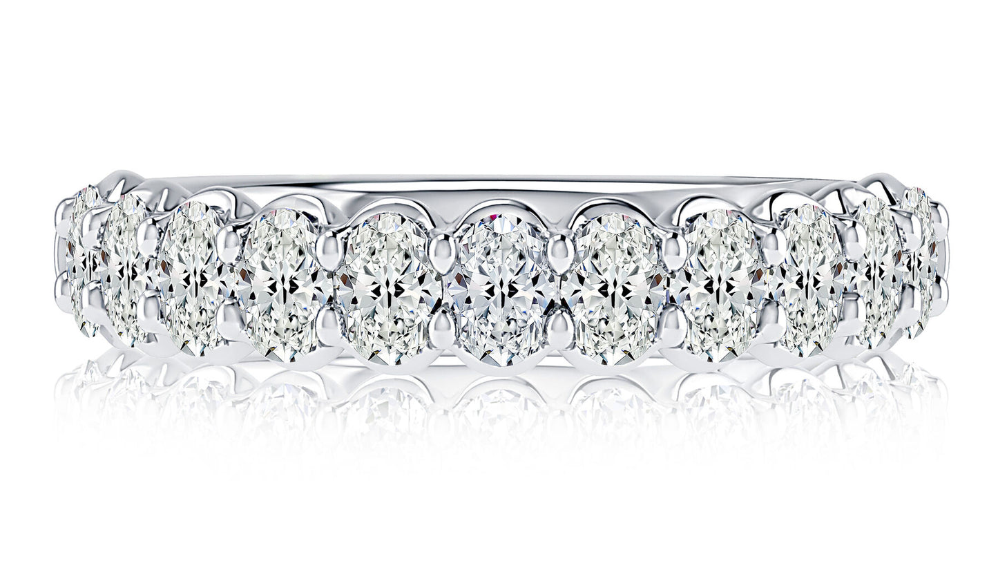 Classic Oval Shaped Halfway Diamond Band
