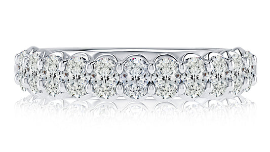 Classic Oval Shaped Halfway Diamond Band
