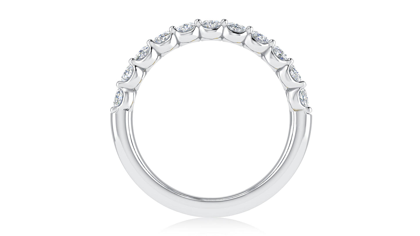 Classic Oval Shaped Halfway Diamond Band