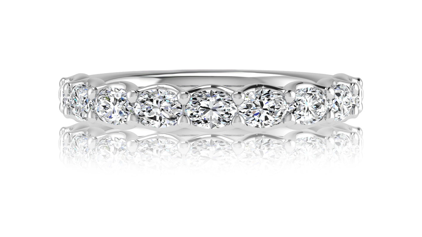 East to West Oval Diamond Band