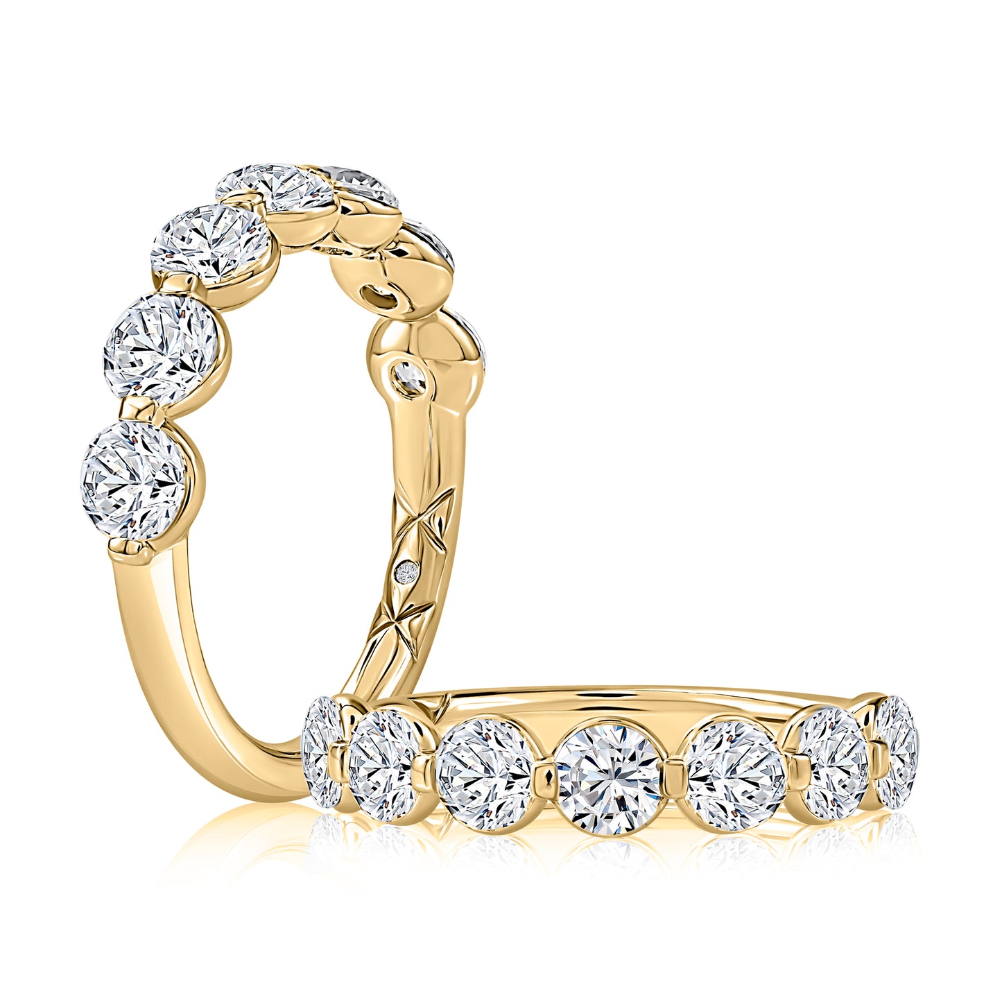Ladies Yellow Gold Diamond Wedding Band