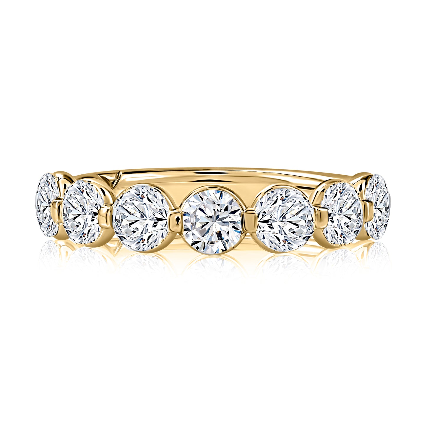 Ladies Yellow Gold Diamond Wedding Band