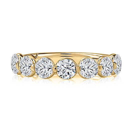 Ladies Yellow Gold Diamond Wedding Band