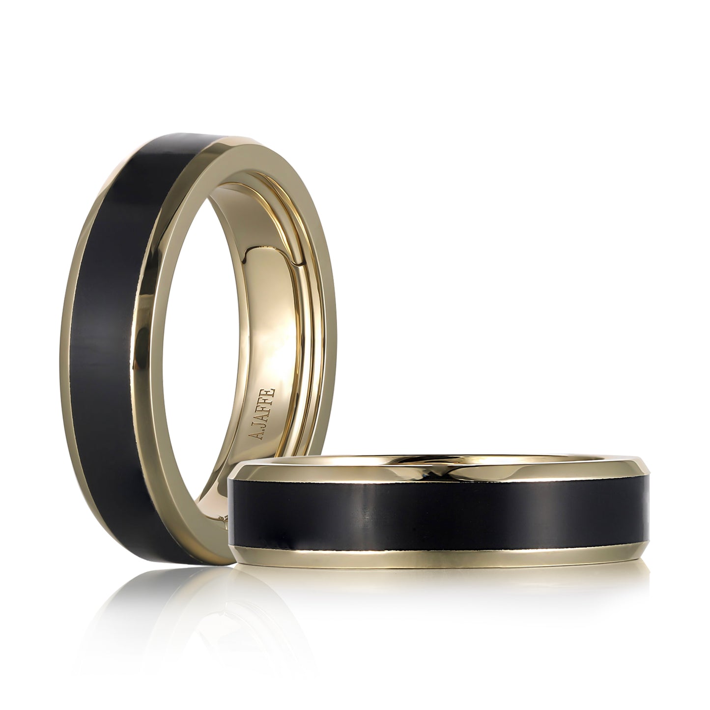 Gent's Yellow gold and Ceramic 7mm Wedding Bad