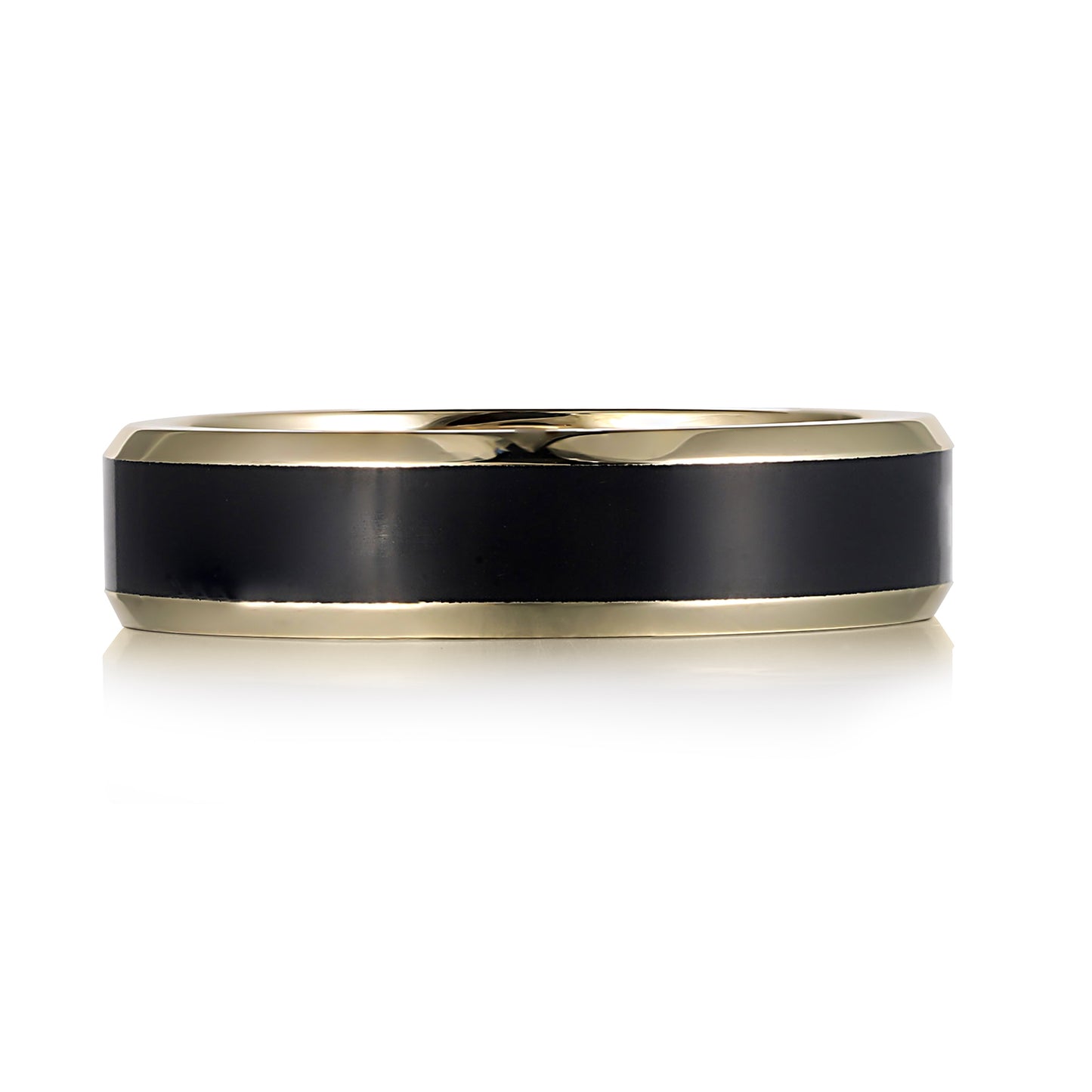 Gent's Yellow gold and Ceramic 7mm Wedding Bad