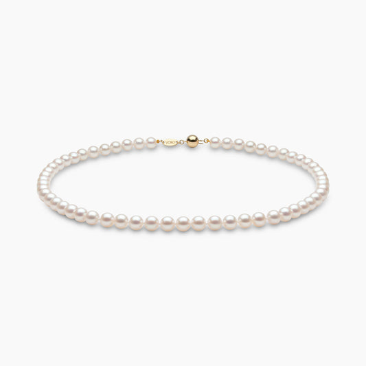 18k Yellow Gold 7-7.5mm Akoya Pearl Necklace