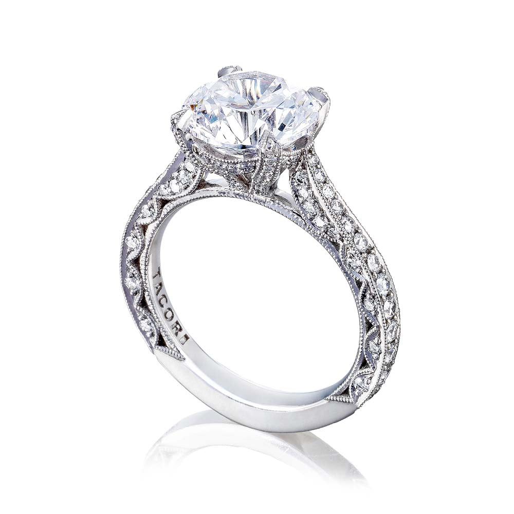 Platinum Diamond Cathedral Engagement Ring