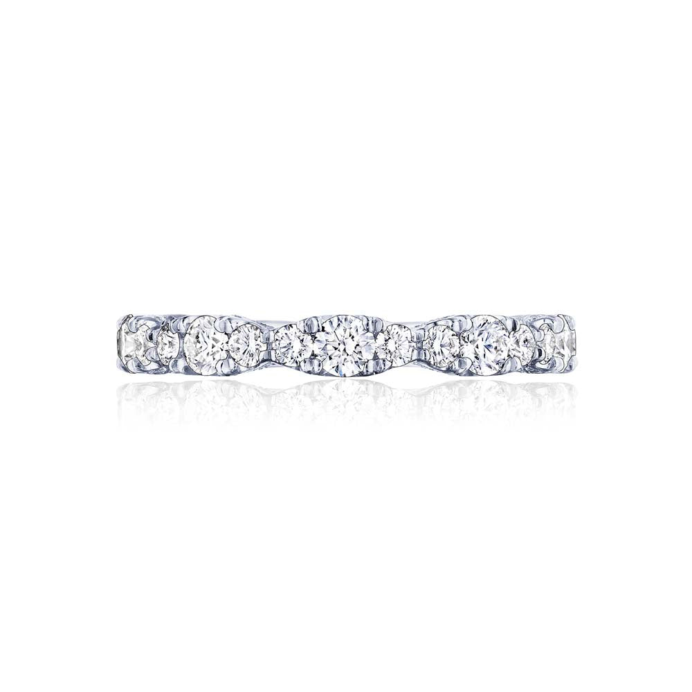 Platinum Classic Crescent RoyalT Diamond Wedding Band