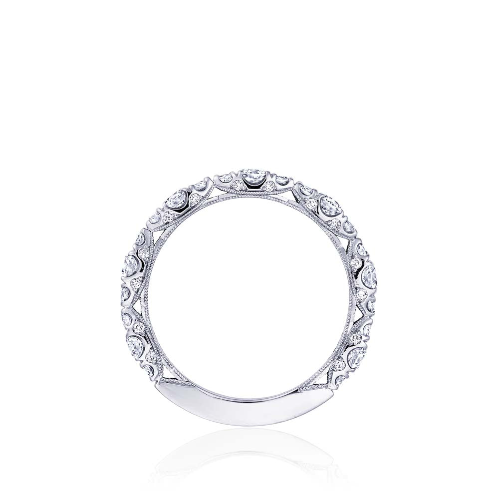 Platinum Classic Crescent RoyalT Diamond Wedding Band