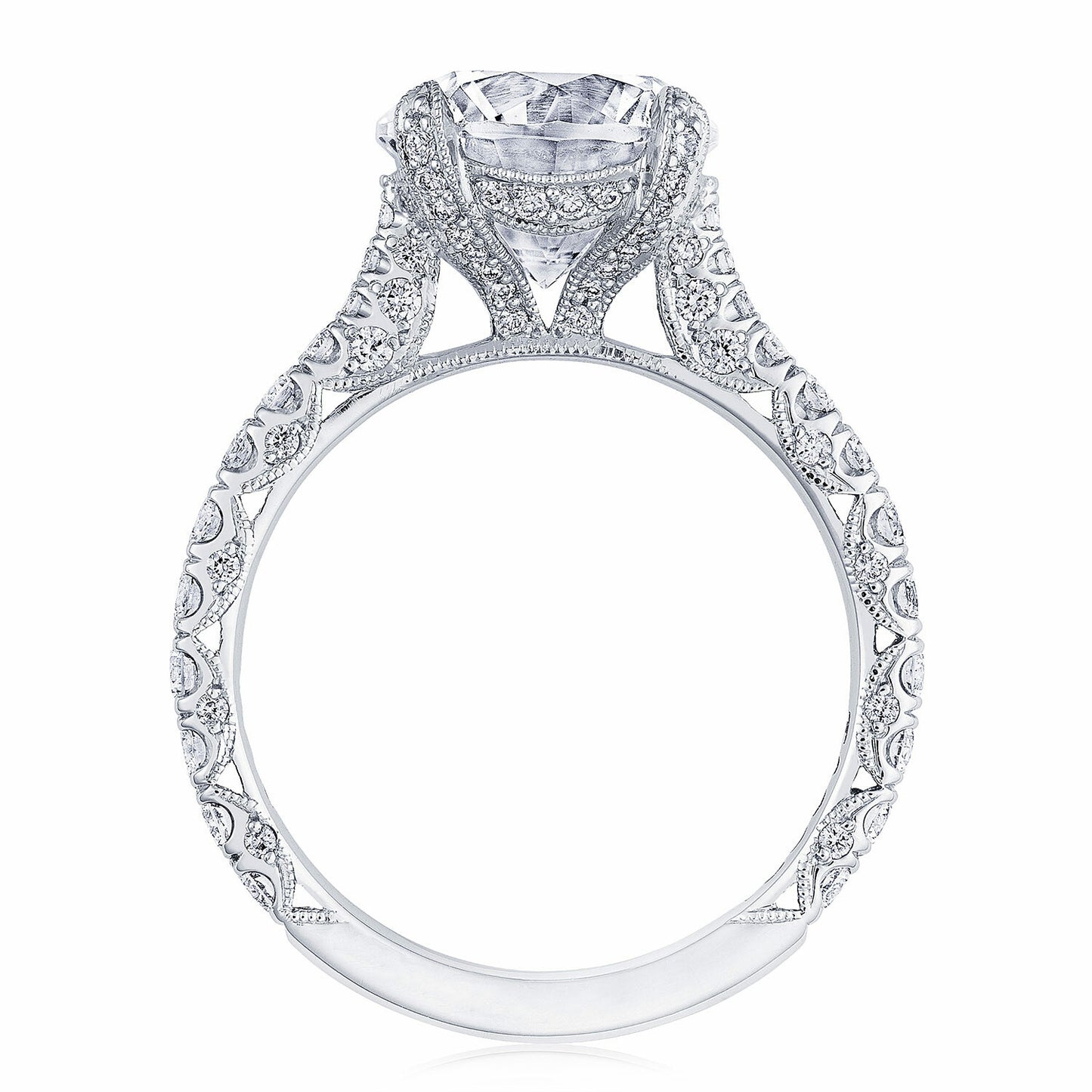 Petite Crescent RoyalT Round Cathedral Engagement Ring